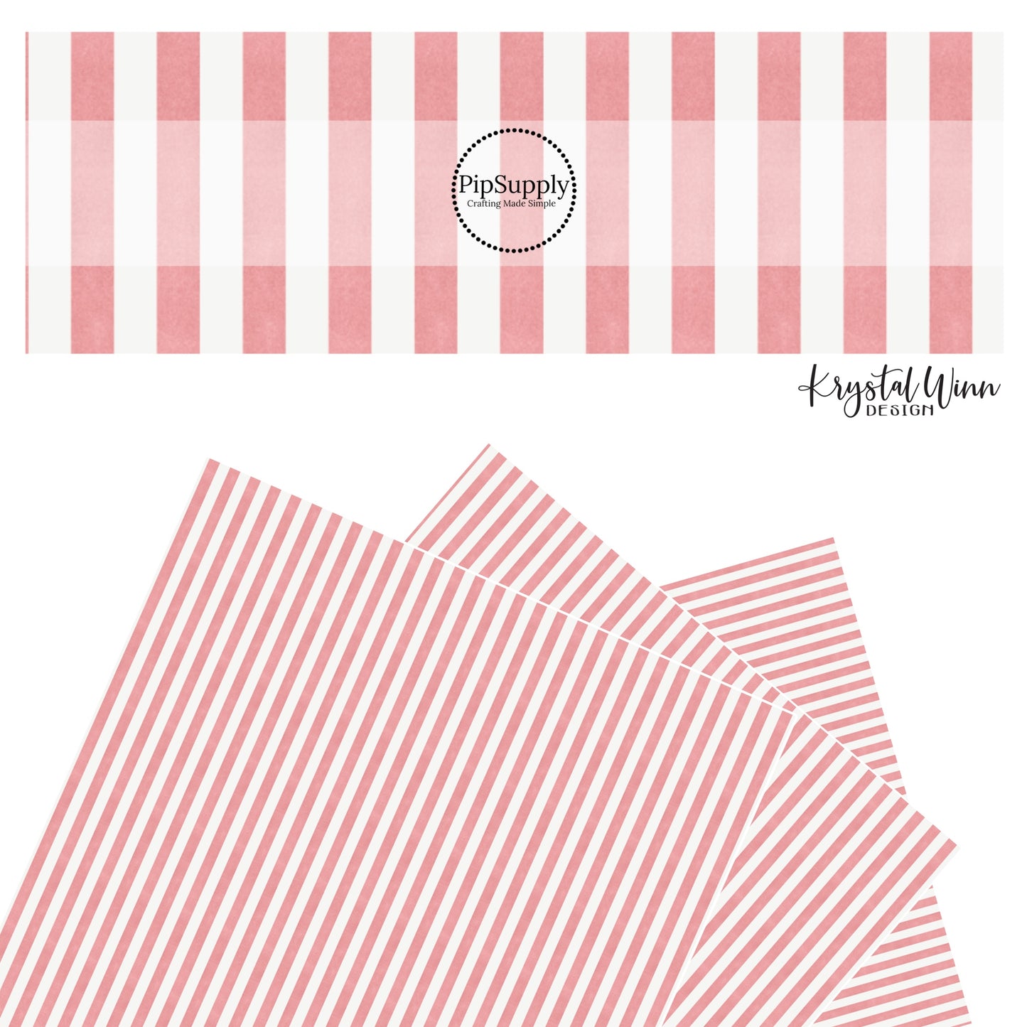 Cream and pink stripes faux leather sheets