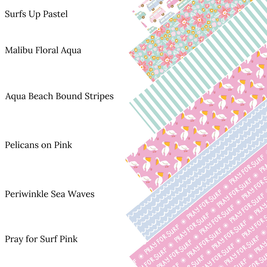 Surfs Up Pastel Faux Leather Sheets