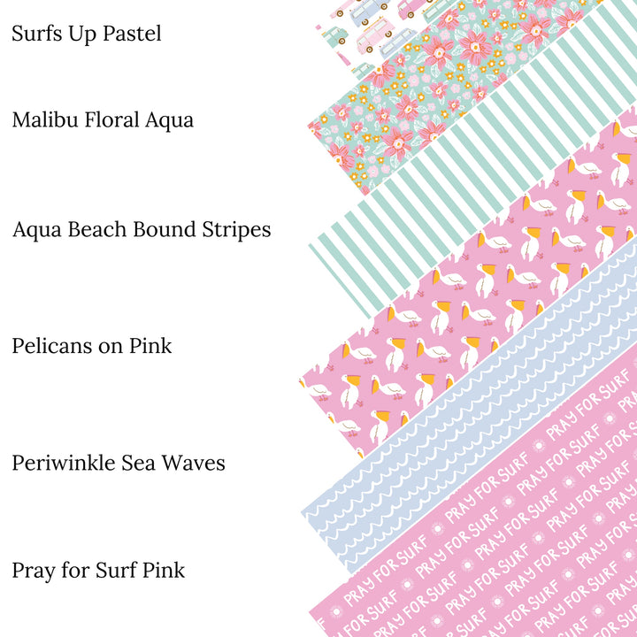 Surfs Up Pastel Faux Leather Sheets