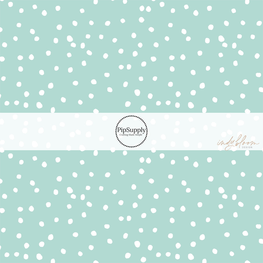 White polka dots on mint bow strips