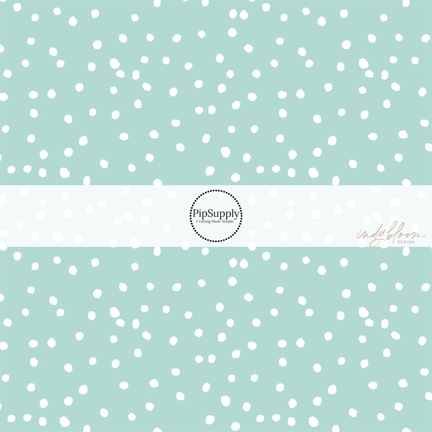 White polka dots on mint bow strips