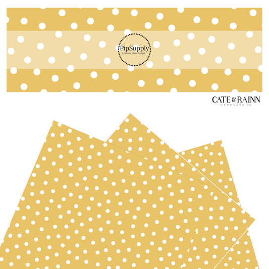 White polka dots on yellow faux leather sheets