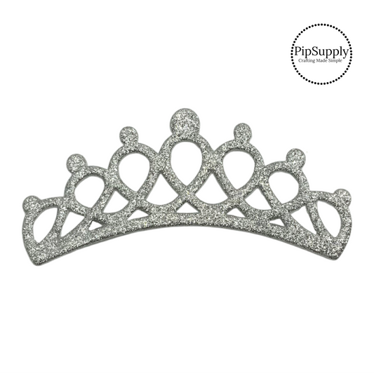 Chunky glitter silver princess crowns
