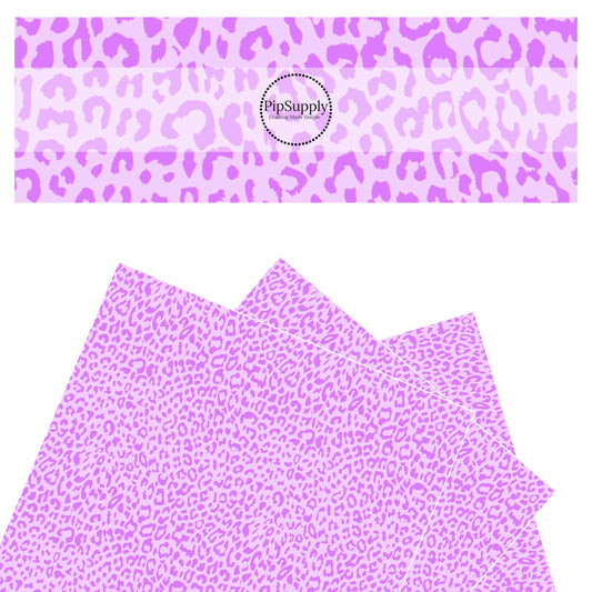 Bright purple leopard spots on purple faux leather sheets