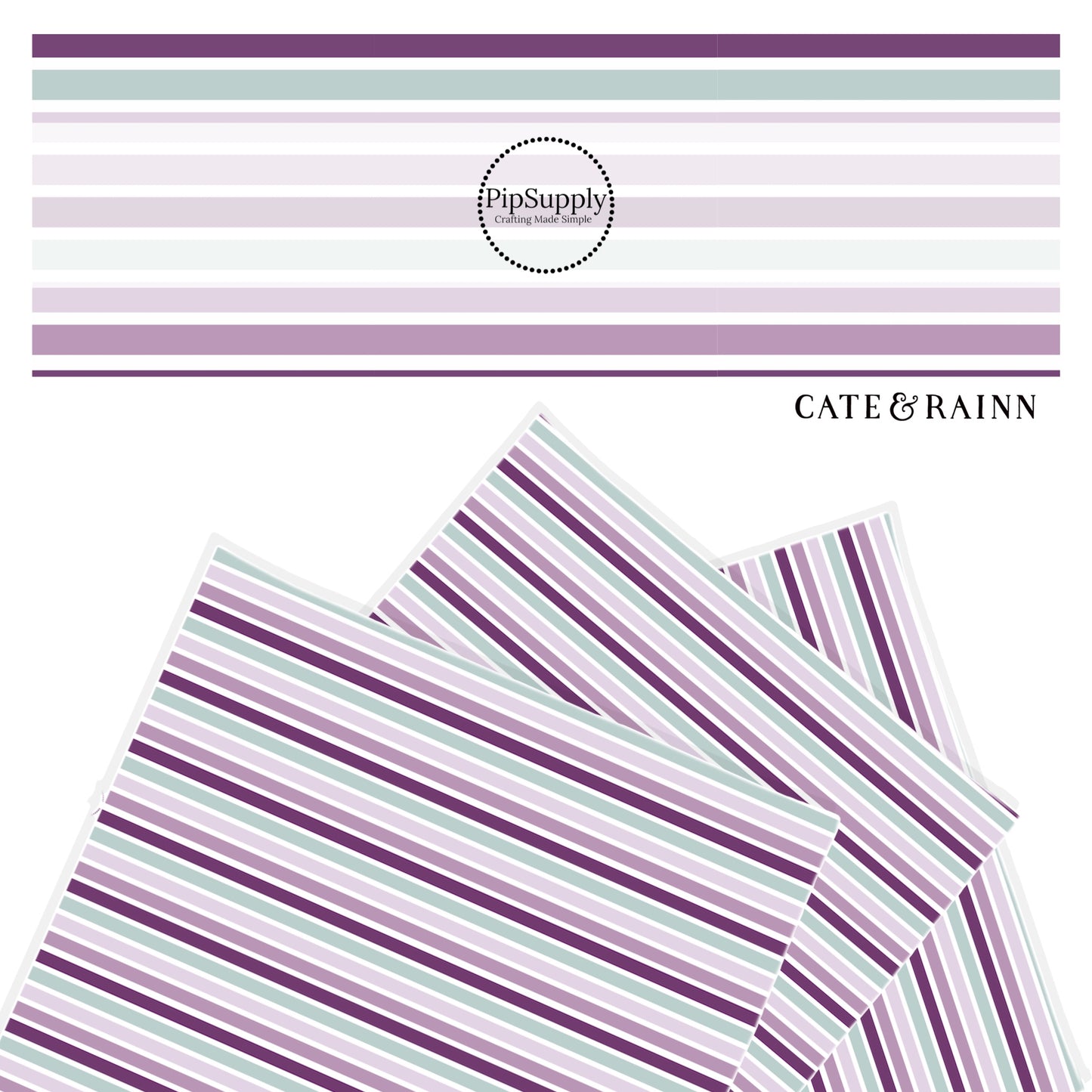 purple aqua cream stripe faux leather sheet