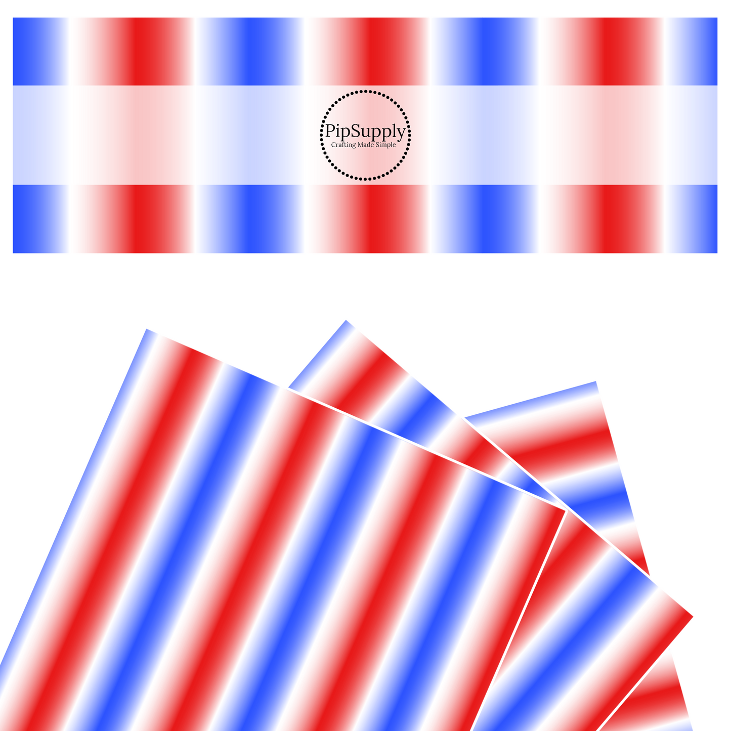 4th of July patriotic red, white and blue ombre PIP Design faux leather sheets.