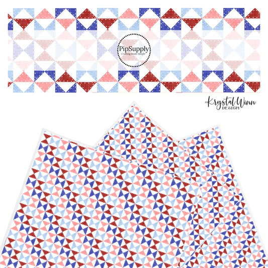 patriotic quilt pattern faux leather sheet