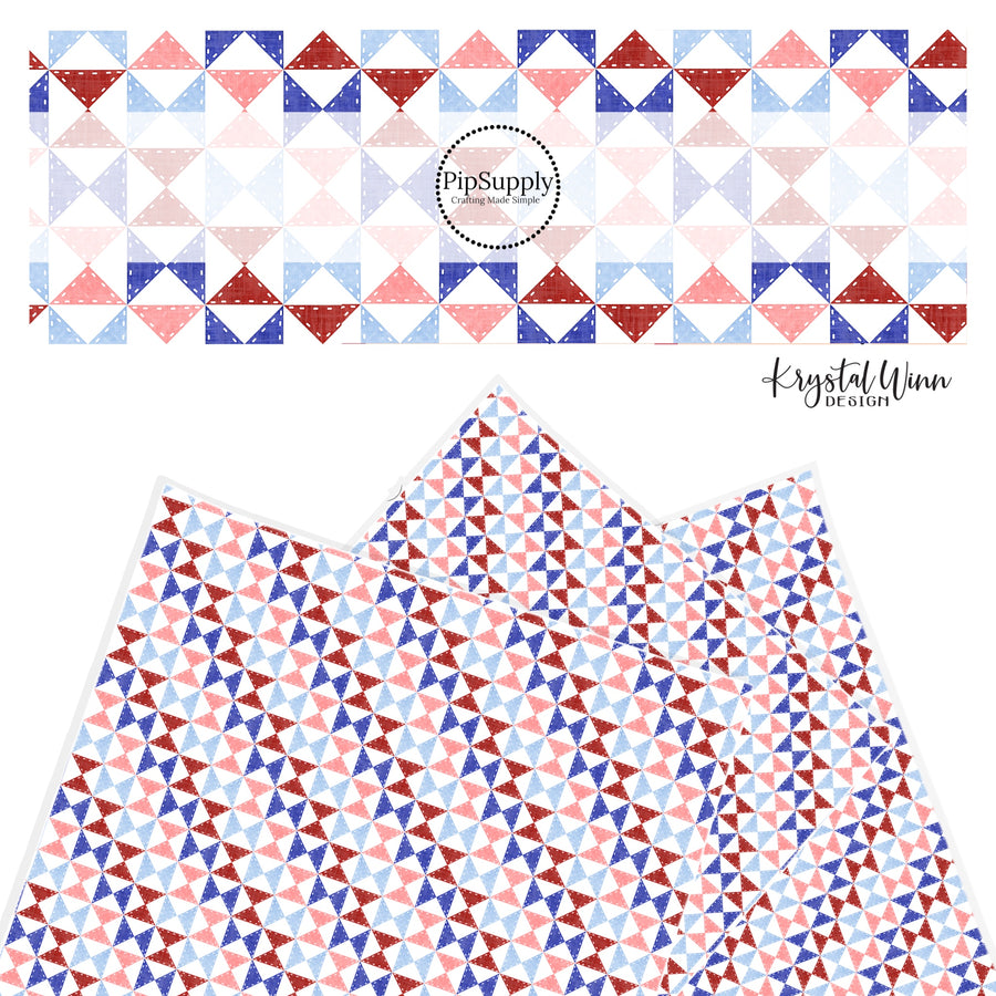 patriotic quilt pattern faux leather sheet