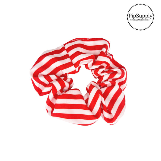 White and red stripes patriotic scrunchie
