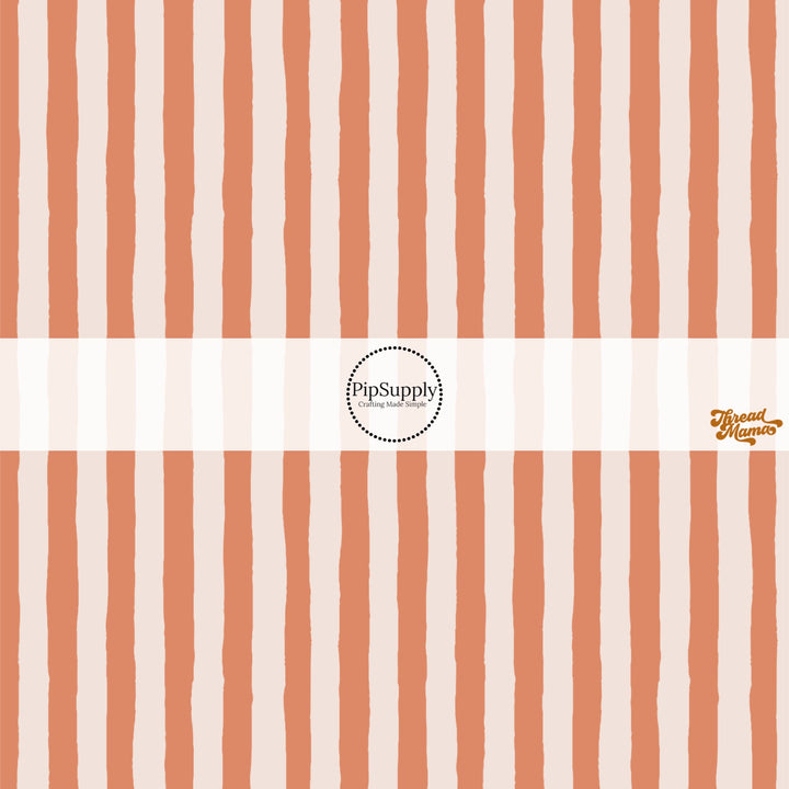 Orange and cream distressed stripe bow strips