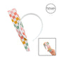 Bright orange, pink, coral, and blue checkered knotted headband