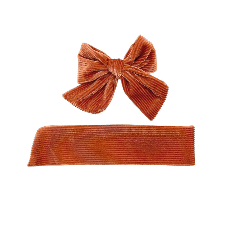 Fall Corduroy Velvet Solid Bows w/Clips