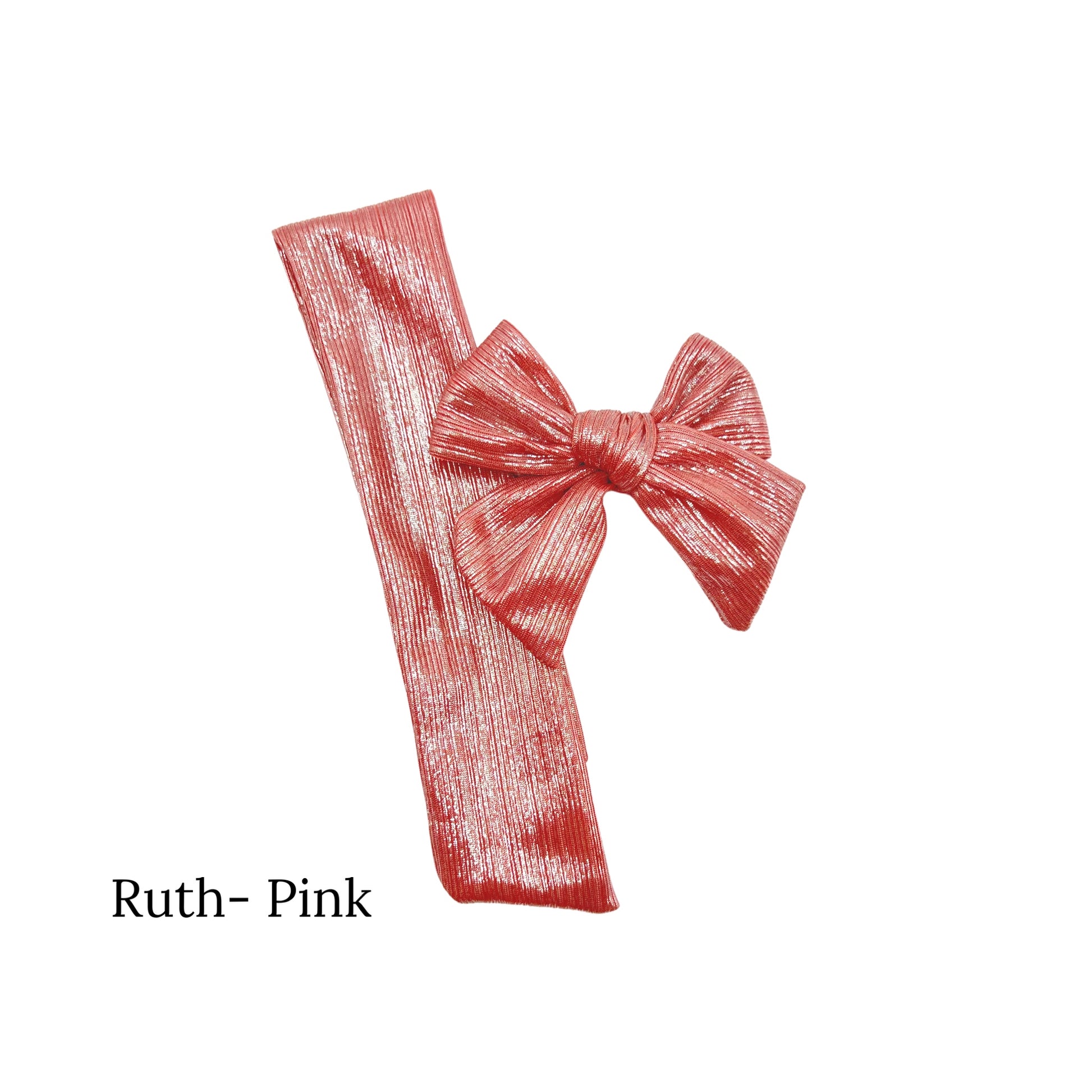 small metallic pink bow