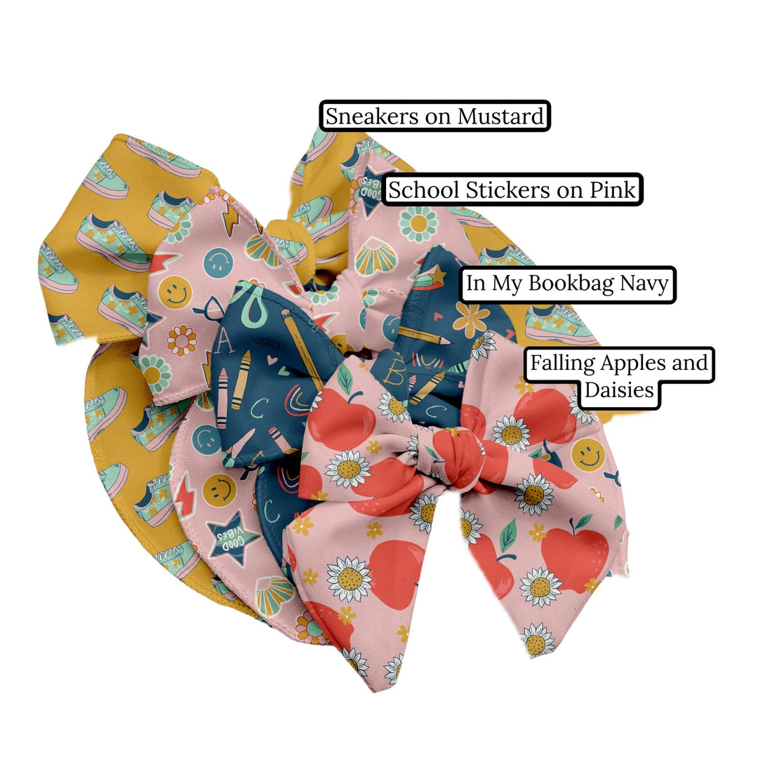 Falling Apples and Daisies Hair Bow Strips