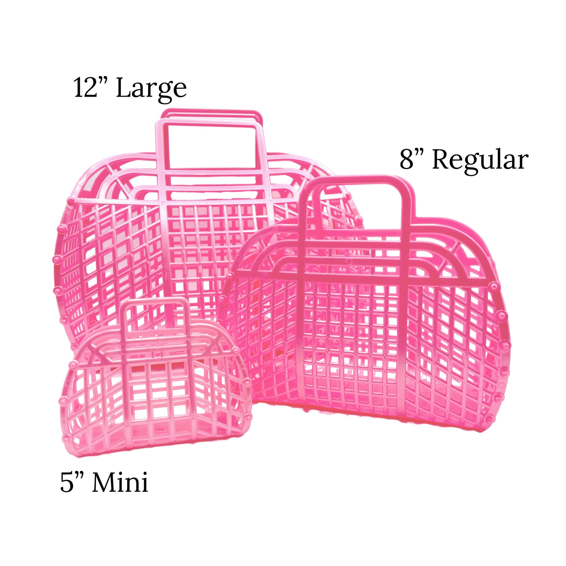 shimmer pink jelly bags with sizes