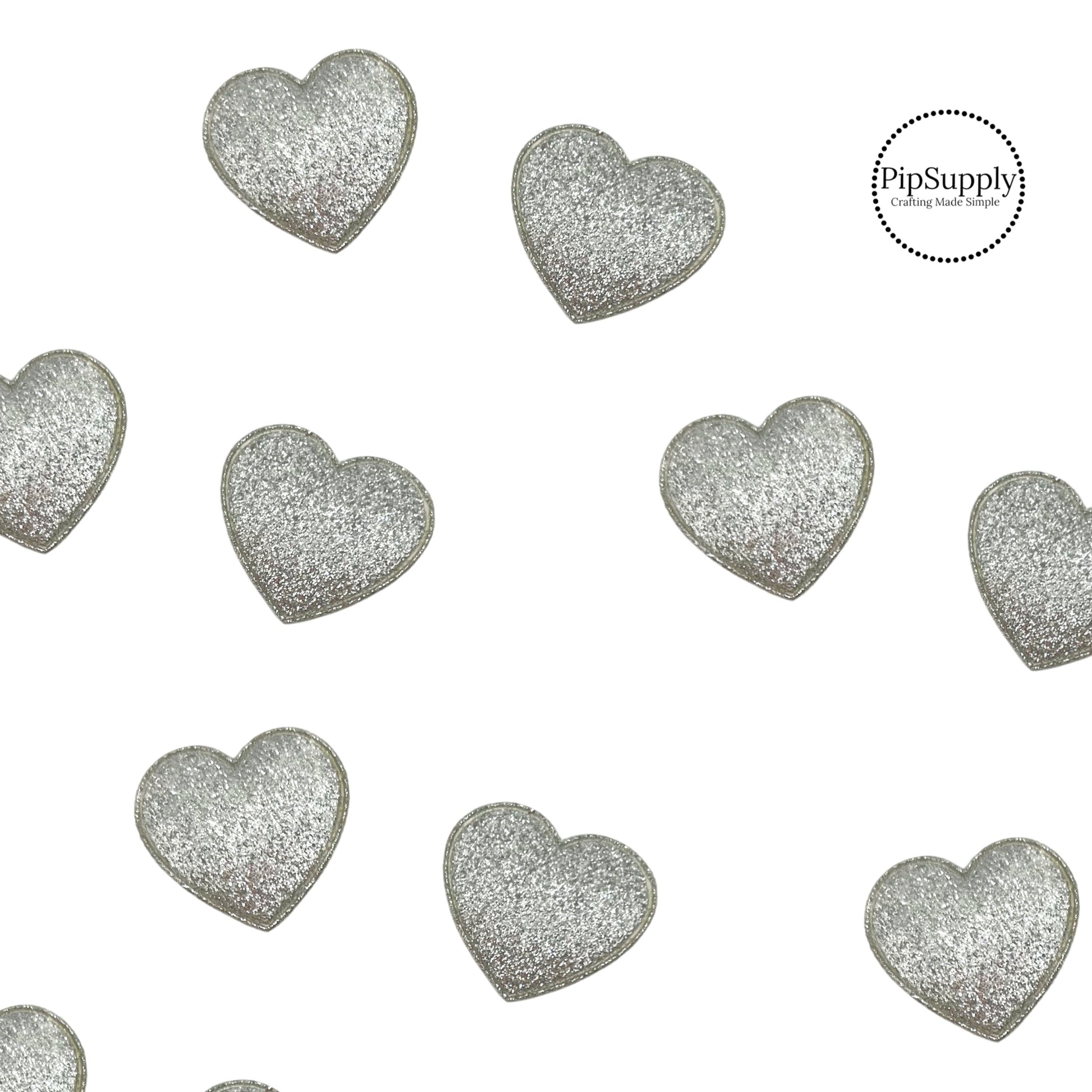 Silver Shimmer Glitter Solid Padded Heart Embellishments - Valentine Craft  Hearts – Pip Supply