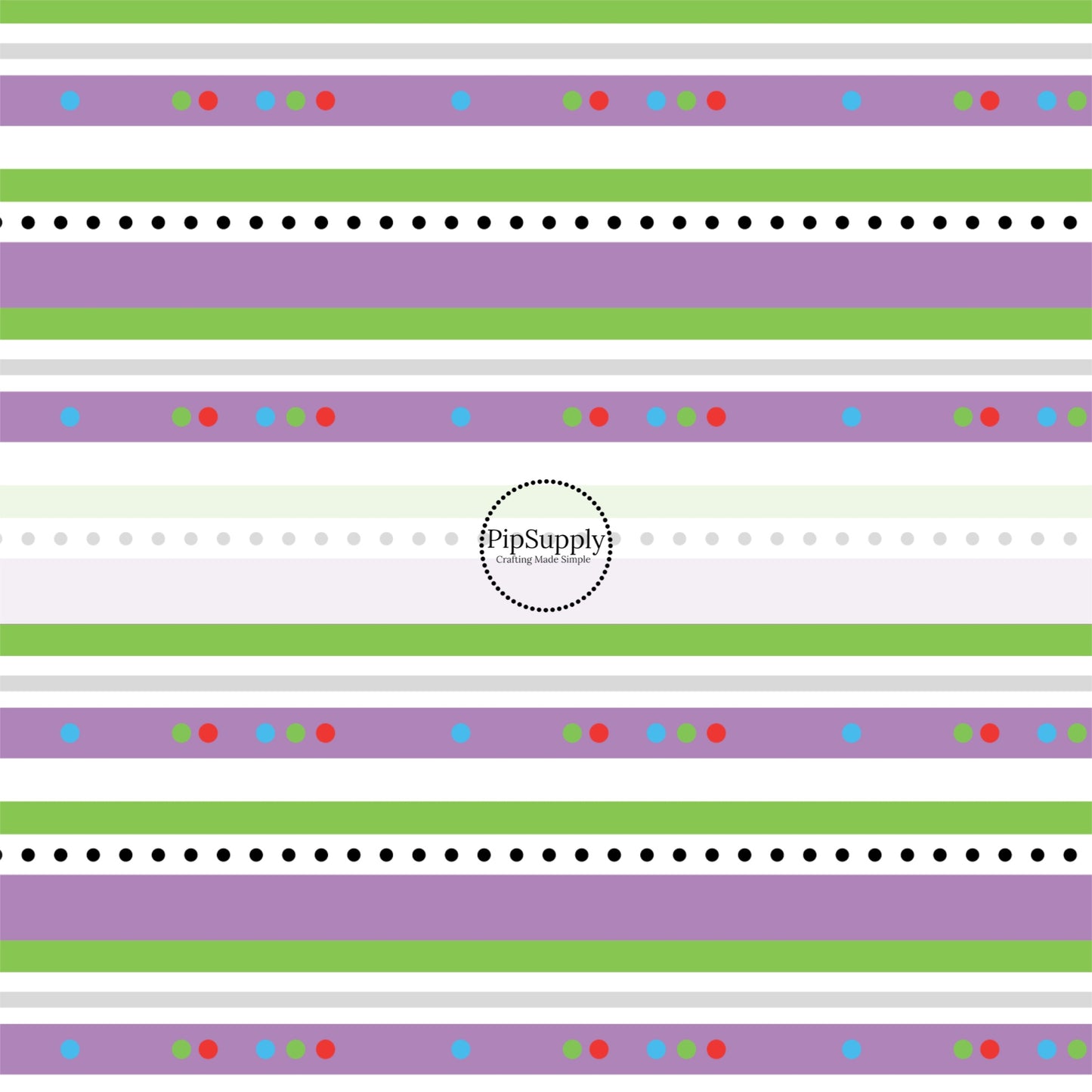 purple and green lines and dots patterned like a cartoon space ranger for fabric
