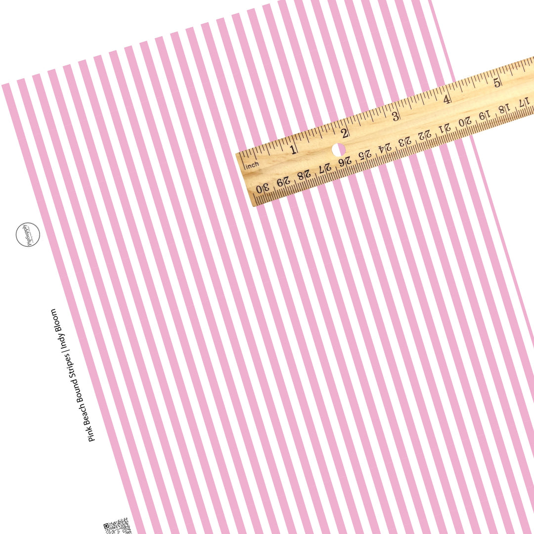 Pink stripes on white faux leather sheets