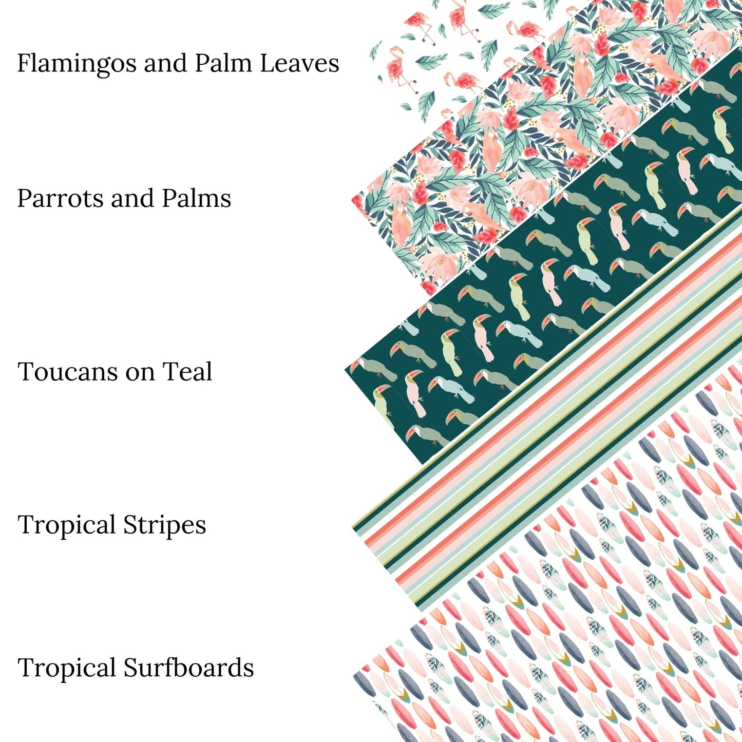 Tropical Surfboards Faux Leather Sheets
