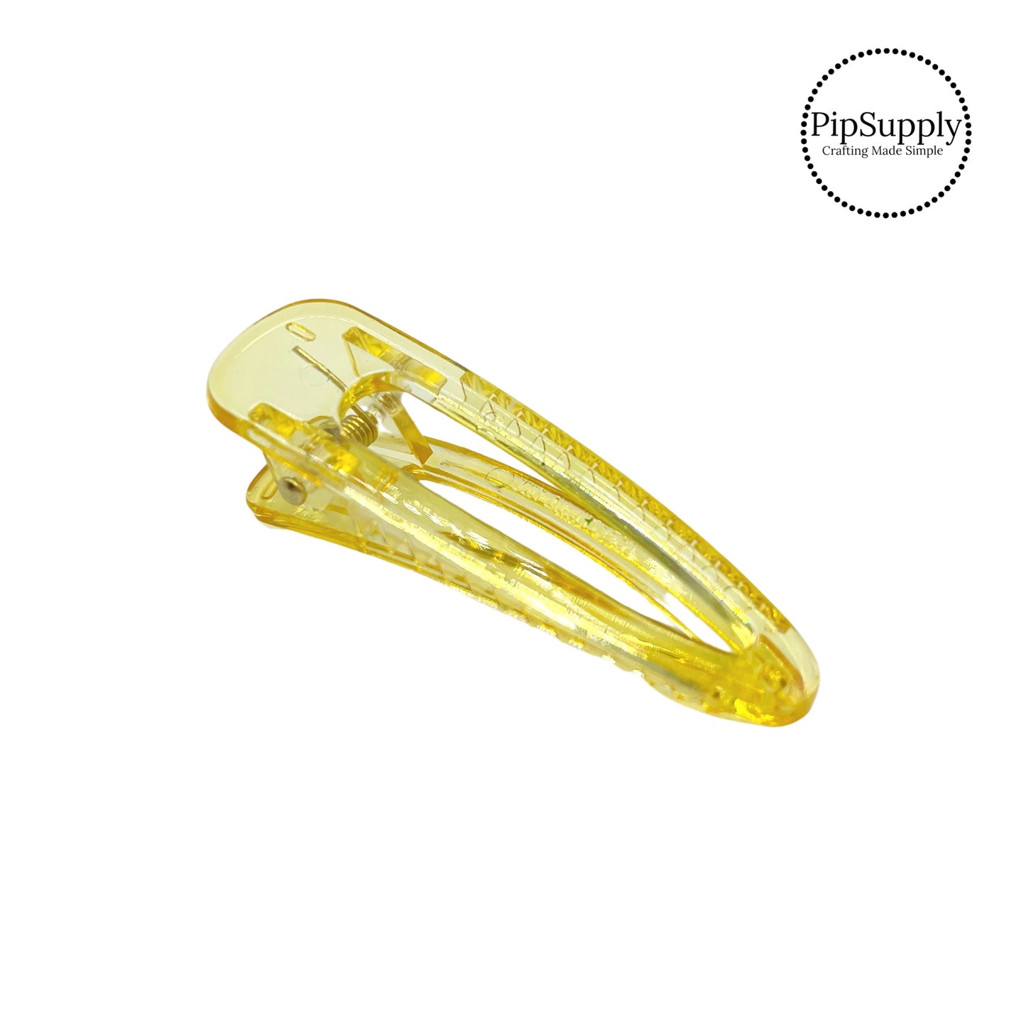 Solid sunny yellow clear swim hair clip