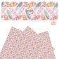 Floral and groovy multi surfboards on floral pink faux leather sheets