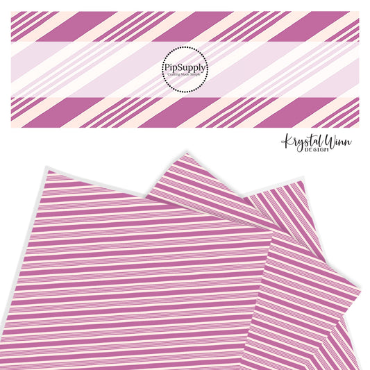 purple and cream alternating wide and narrow striped faux leather sheet