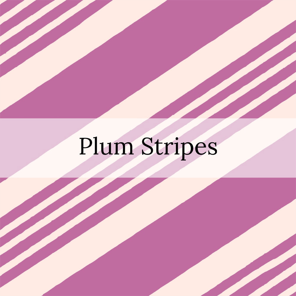  alternating stripes of purple and cream bow strips