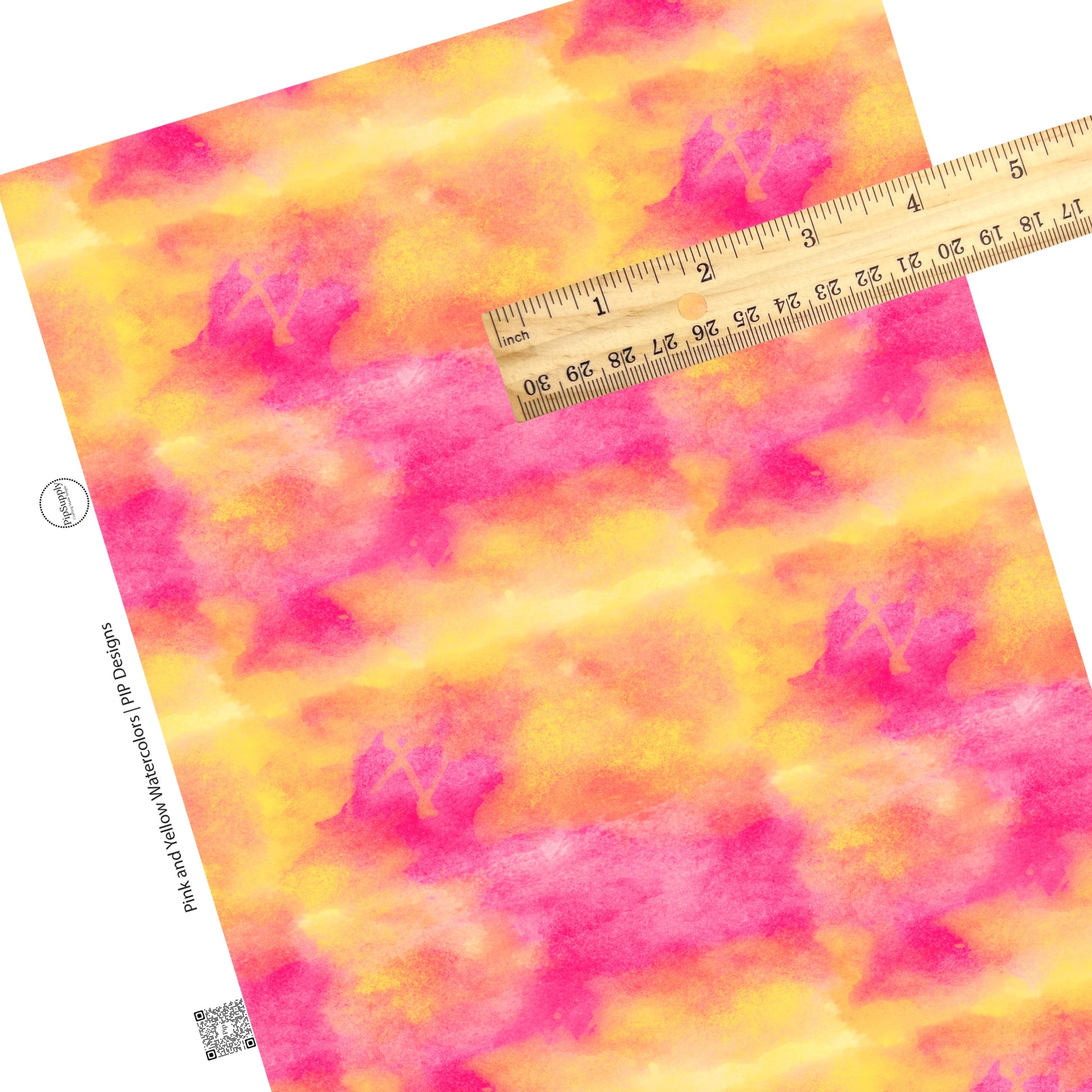 Watercolor bright pink and yellow tie dye faux leather sheets