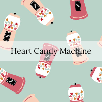 heart gumball machines on light blue bow strips