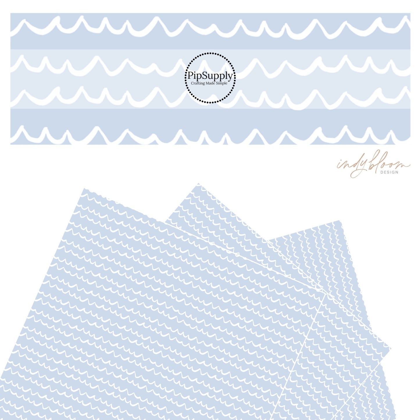 White sea waves on periwinkle faux leather sheets