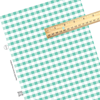 mint and white plaid faux leather sheets