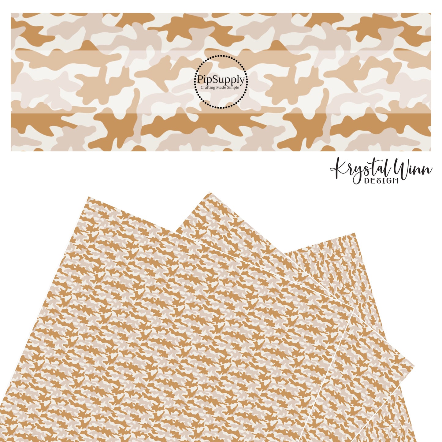 brown, tan, and blush camo faux leather sheet
