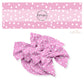 White polka dots on carnation pink bow strips