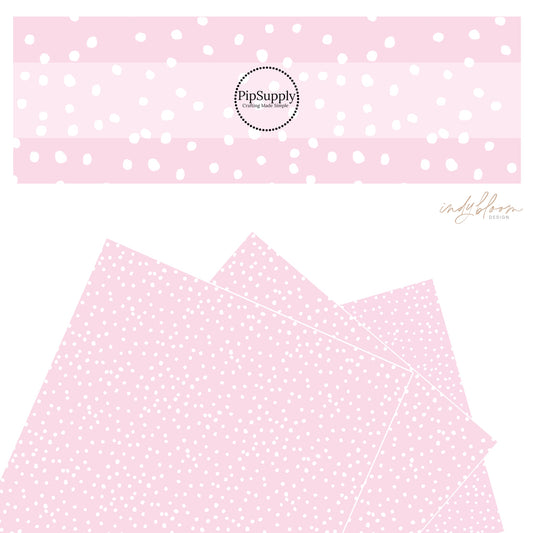 White polka dots on rose pink faux leather sheets