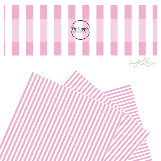 Pink and white stripe faux leather sheets