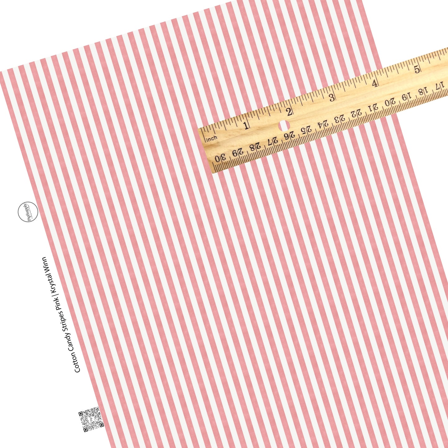 Thin pink and cream distressed stripe faux leather sheet