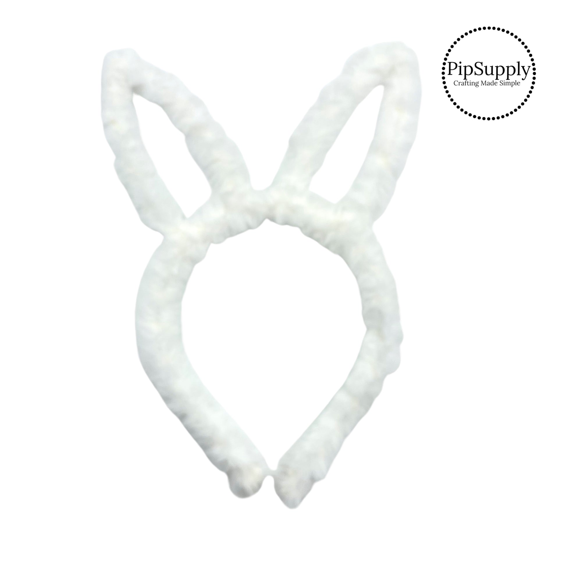 metal headband covered in soft white fur in the shape of bunny ears