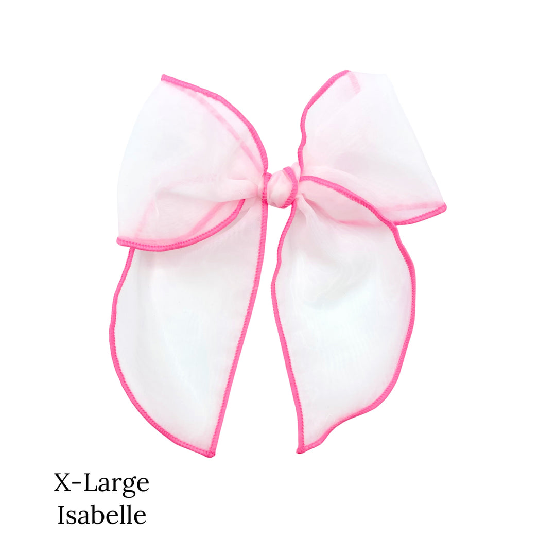 Pink and White Organza Fillable Shaker Bows