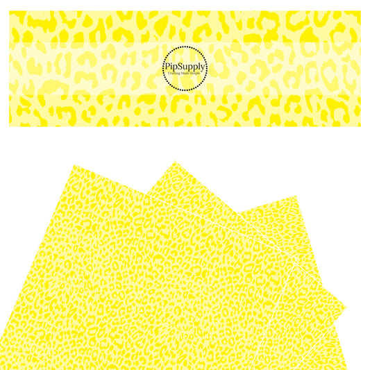 Darker yellow leopard spots on bright yellow faux leather sheets