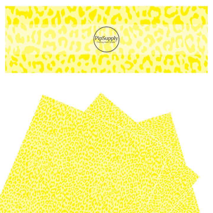 Darker yellow leopard spots on bright yellow faux leather sheets