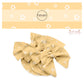 cream flowers with orange center on pale yellow bow strips